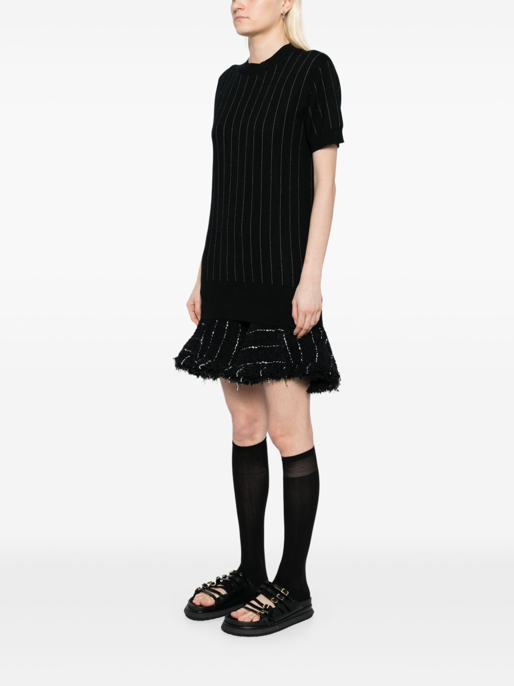 tweed-knit ruffle dress - 3