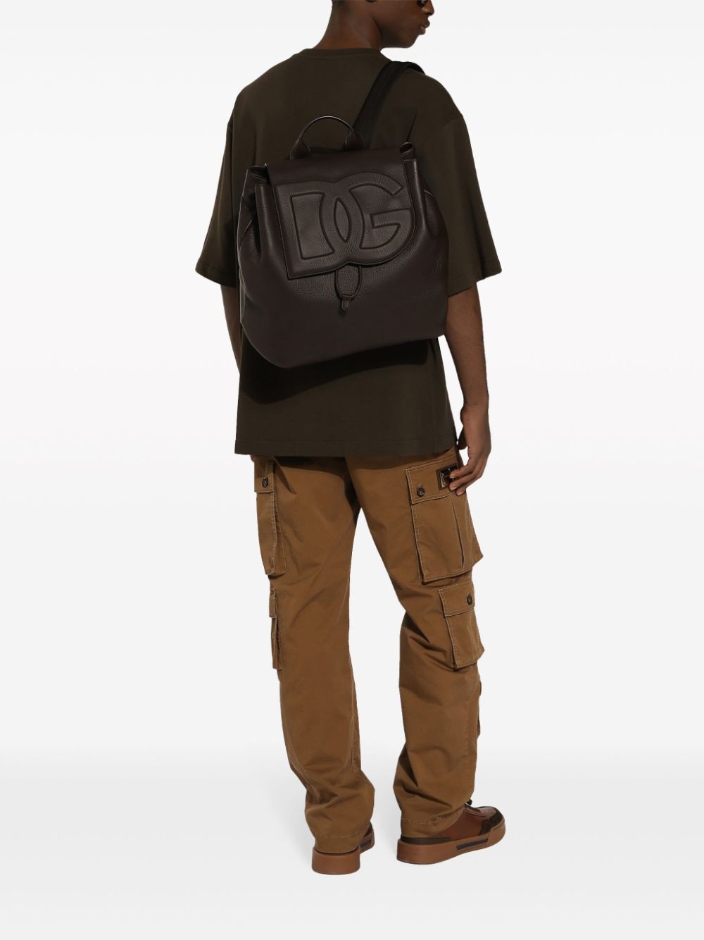 logo-embossed leather-blend bag - 2