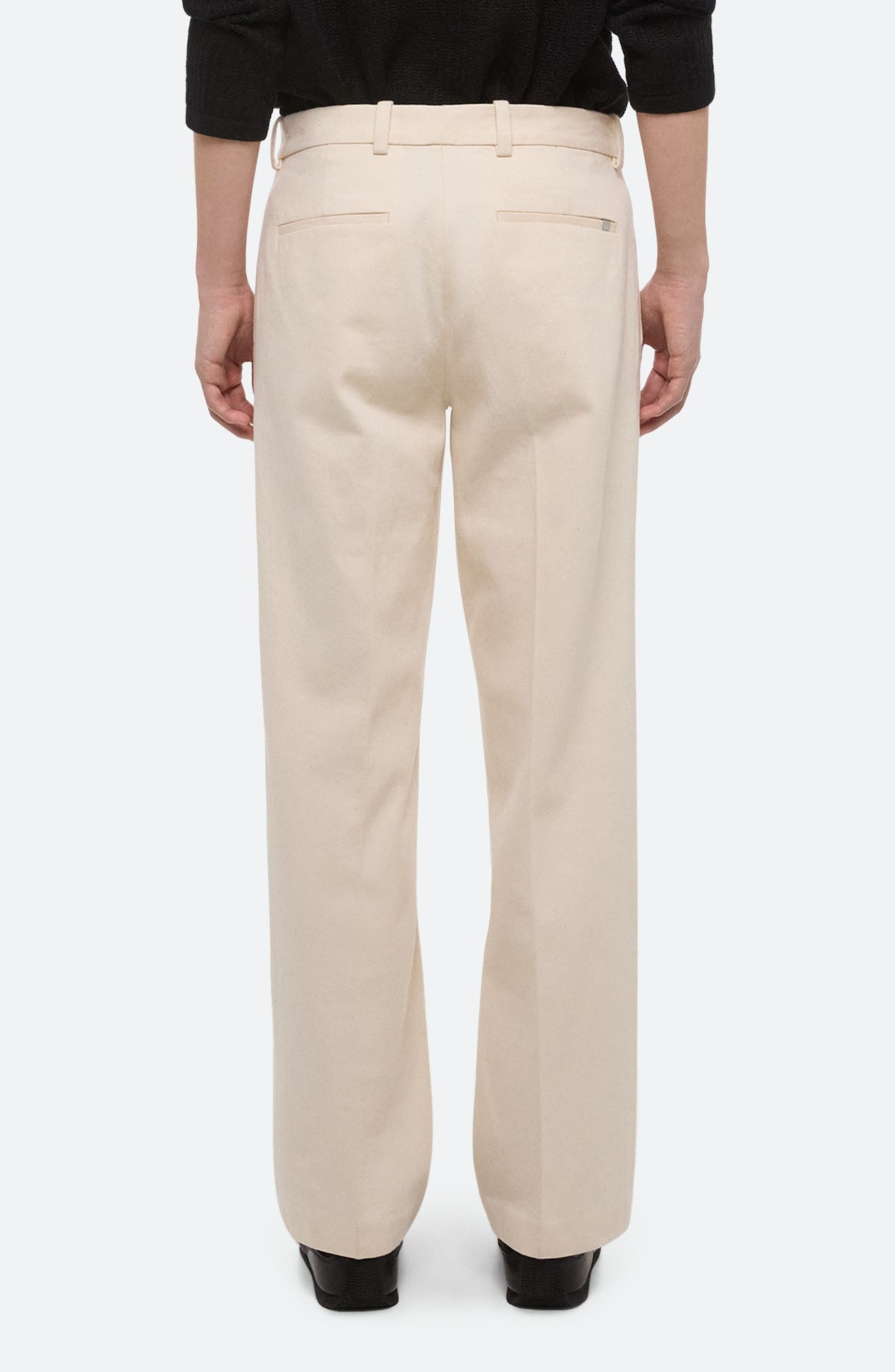 Helmut Lang Organic Cotton Straight Leg Pants in Ecru - 2
