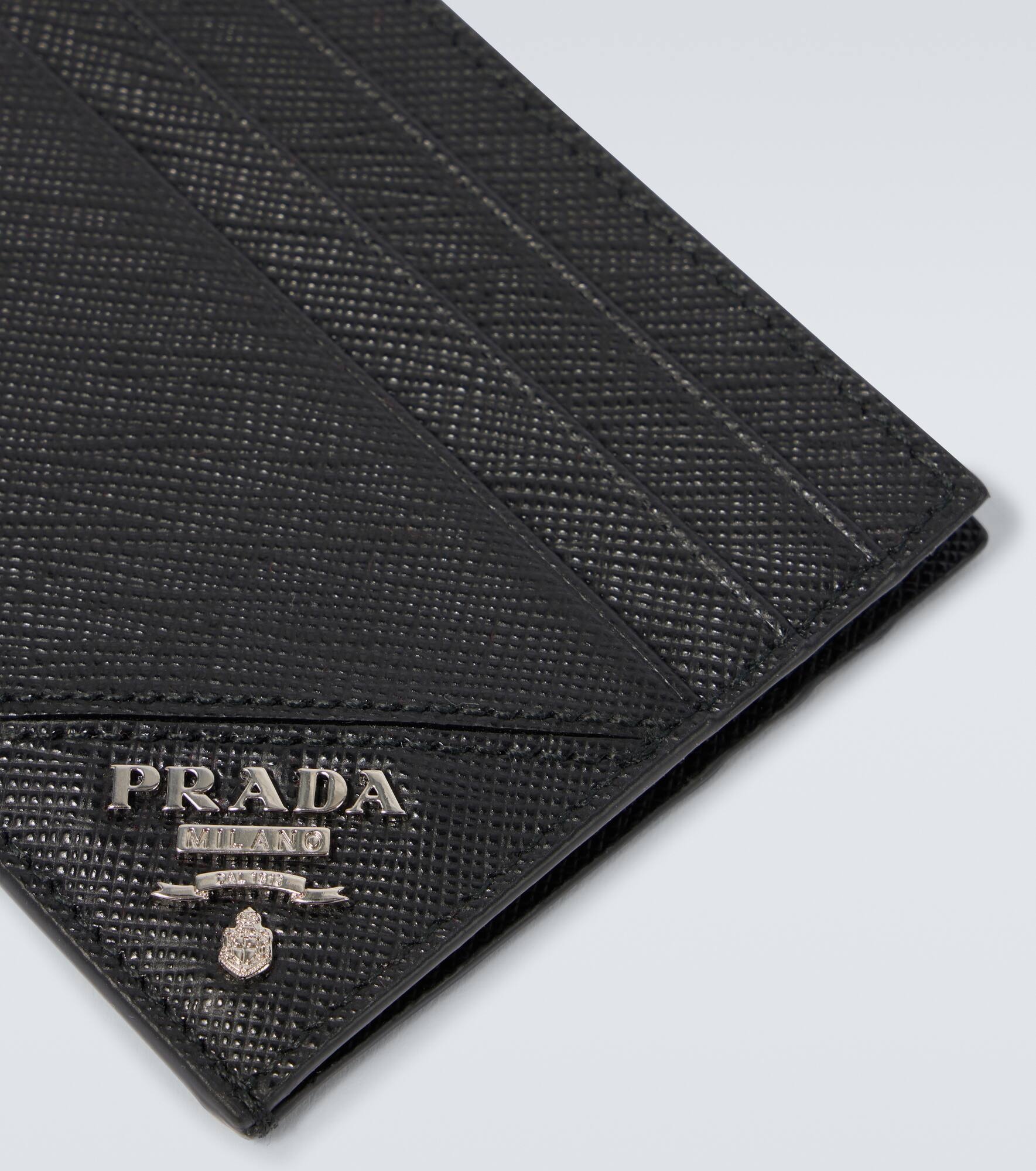Logo Saffiano leather card holder - 3