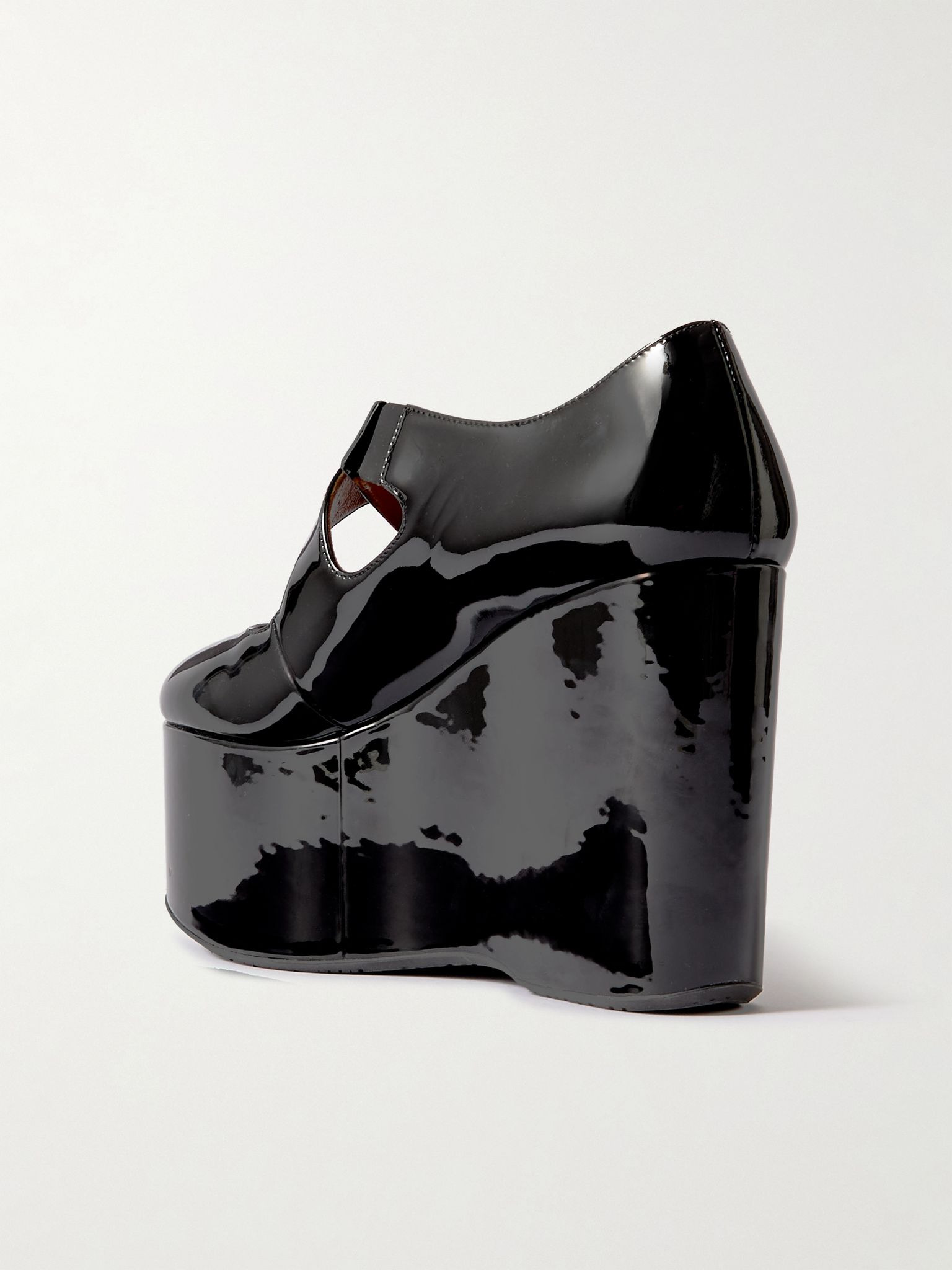110 patent-leather platform wedge Mary Jane pumps Black - 3