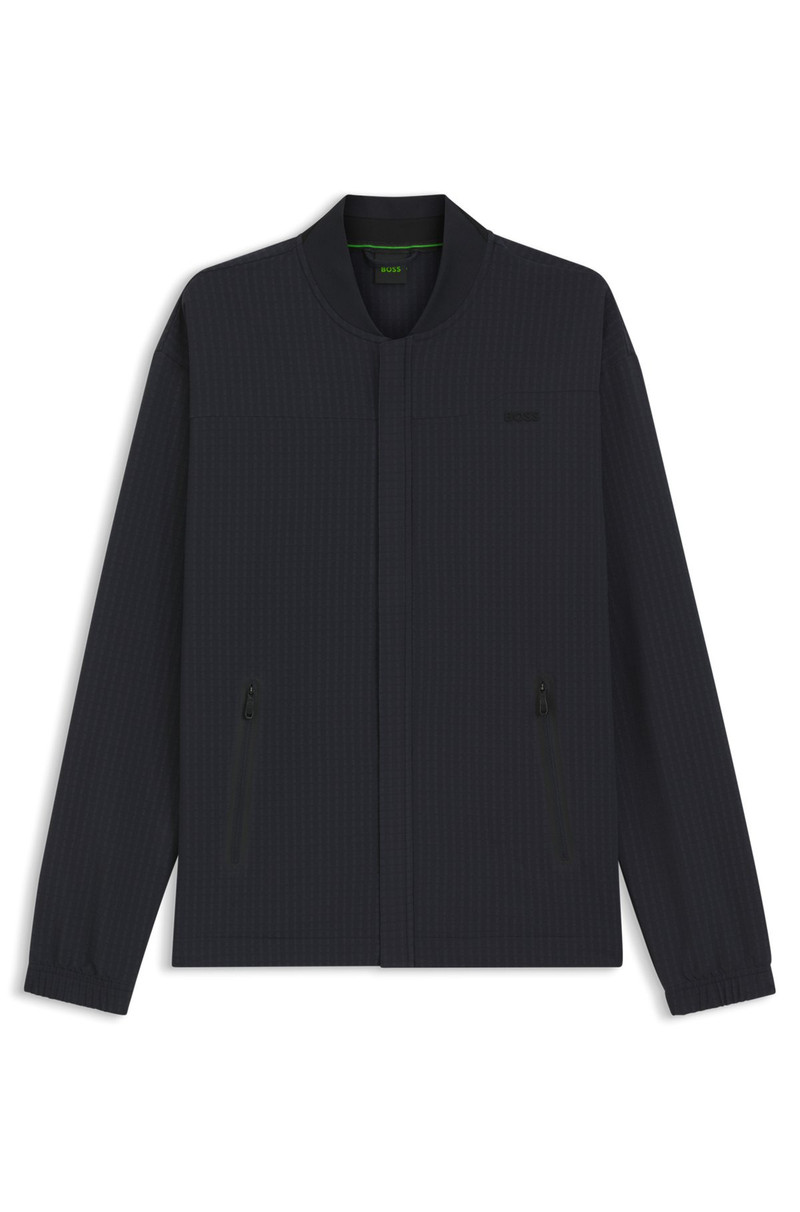 FRAMED-ZIP SWEATSHIRT WITH WAFFLE STRUCTURE 1