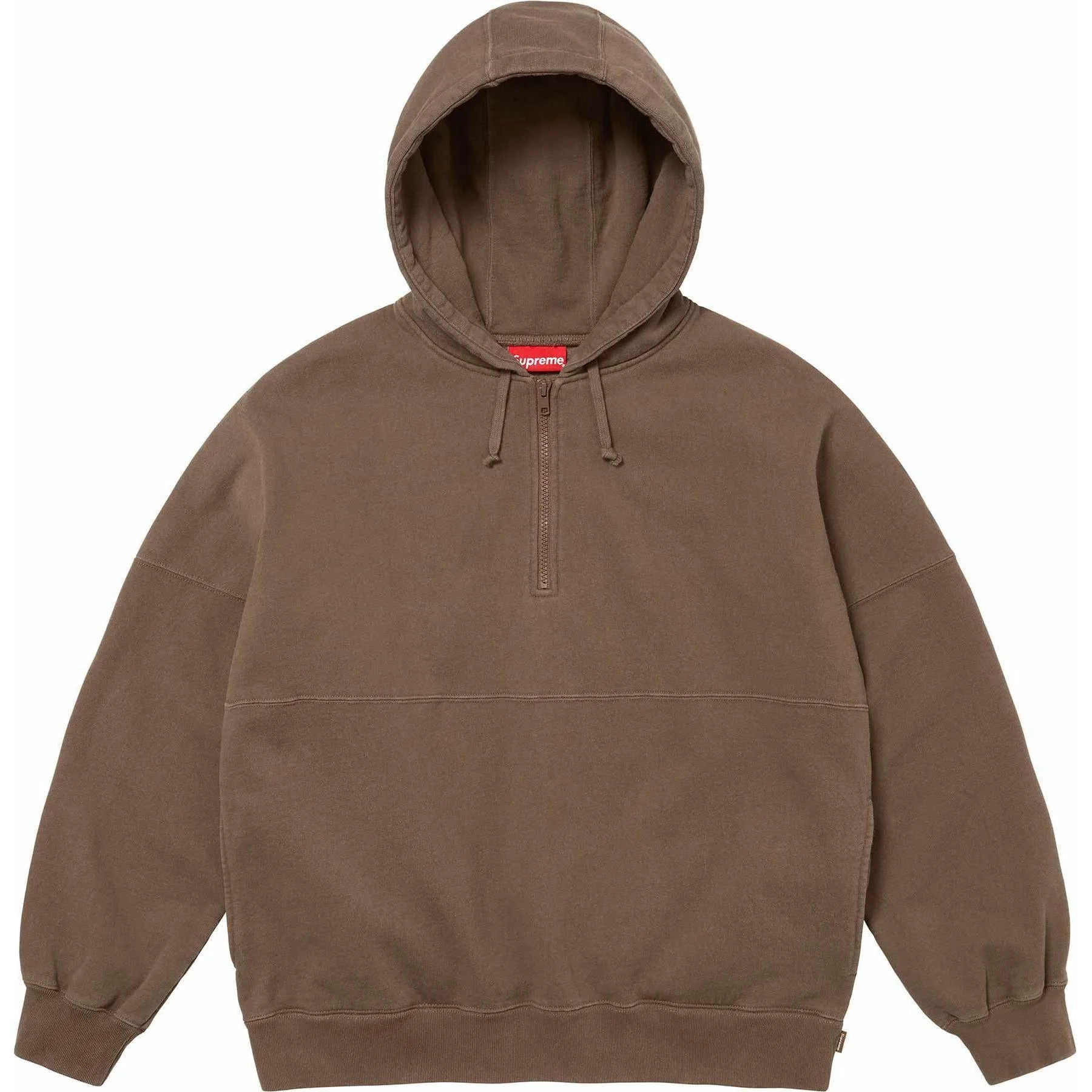 Supreme Wrapped Half Zip Hooded Sweatshirt 'Brown Tan' SUP-SS24-176 - 1