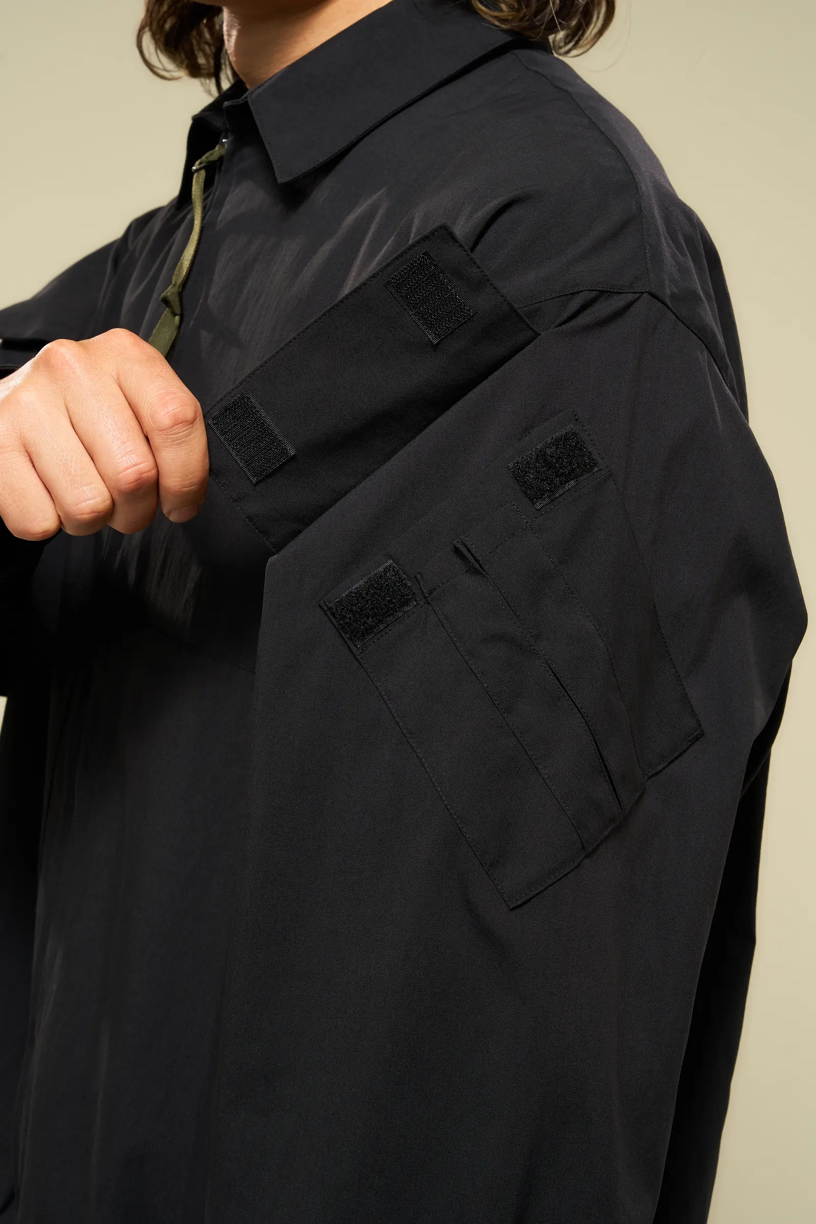 LA12-M Nylon Stretch Shirt Jacket Black - 16