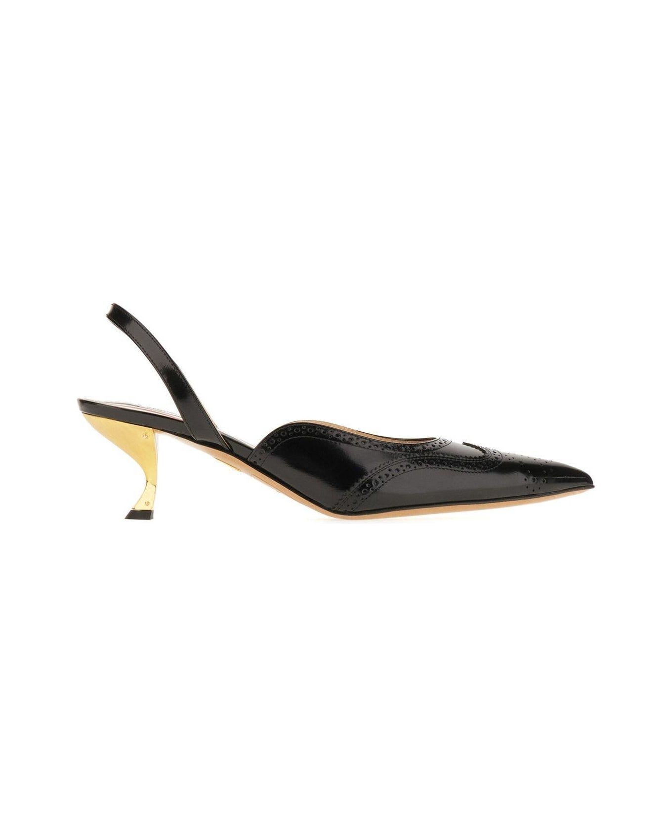Pointed-toe Slingback Pumps - 1