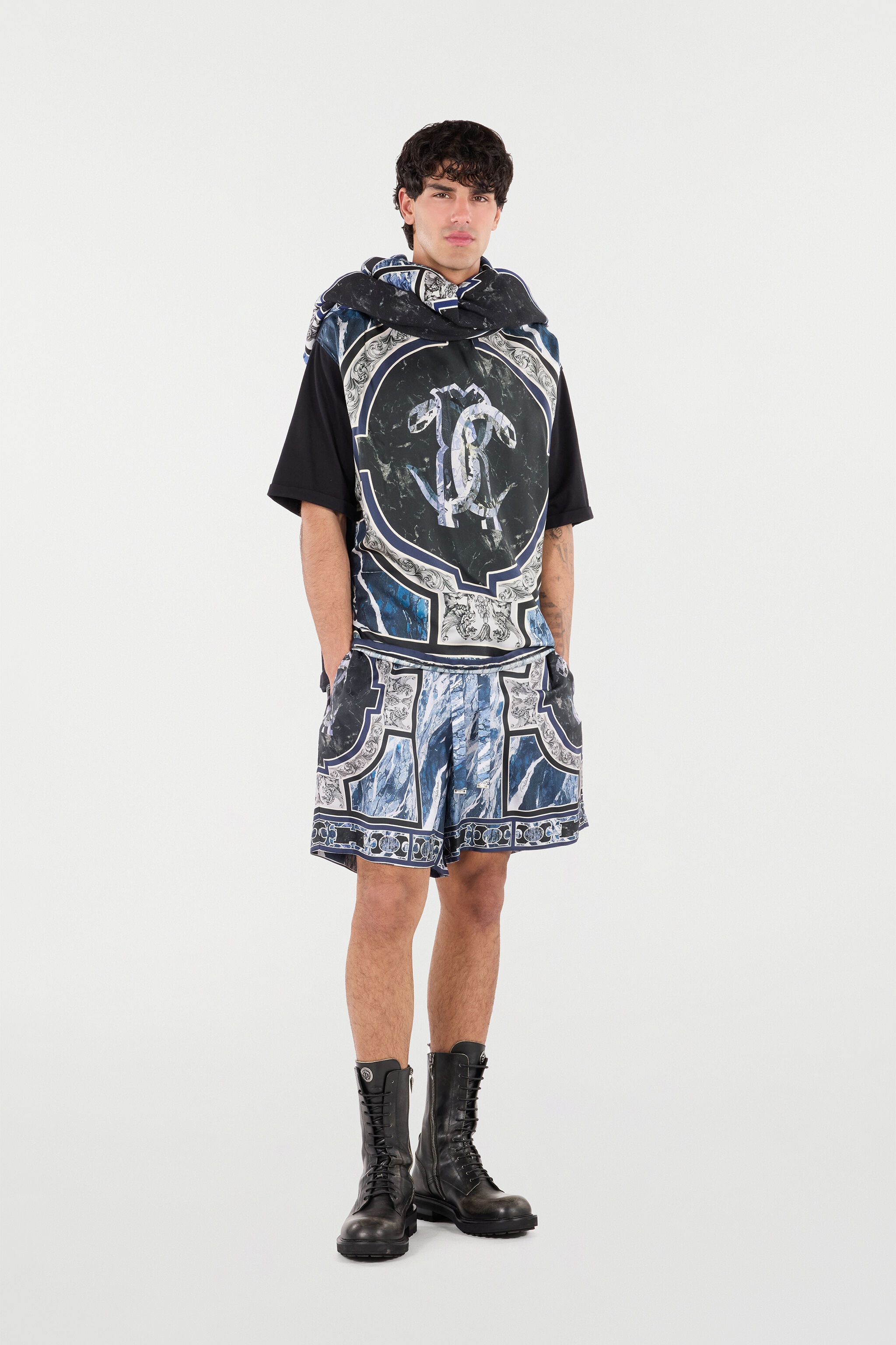 Short With Marble Print And Accents - 2