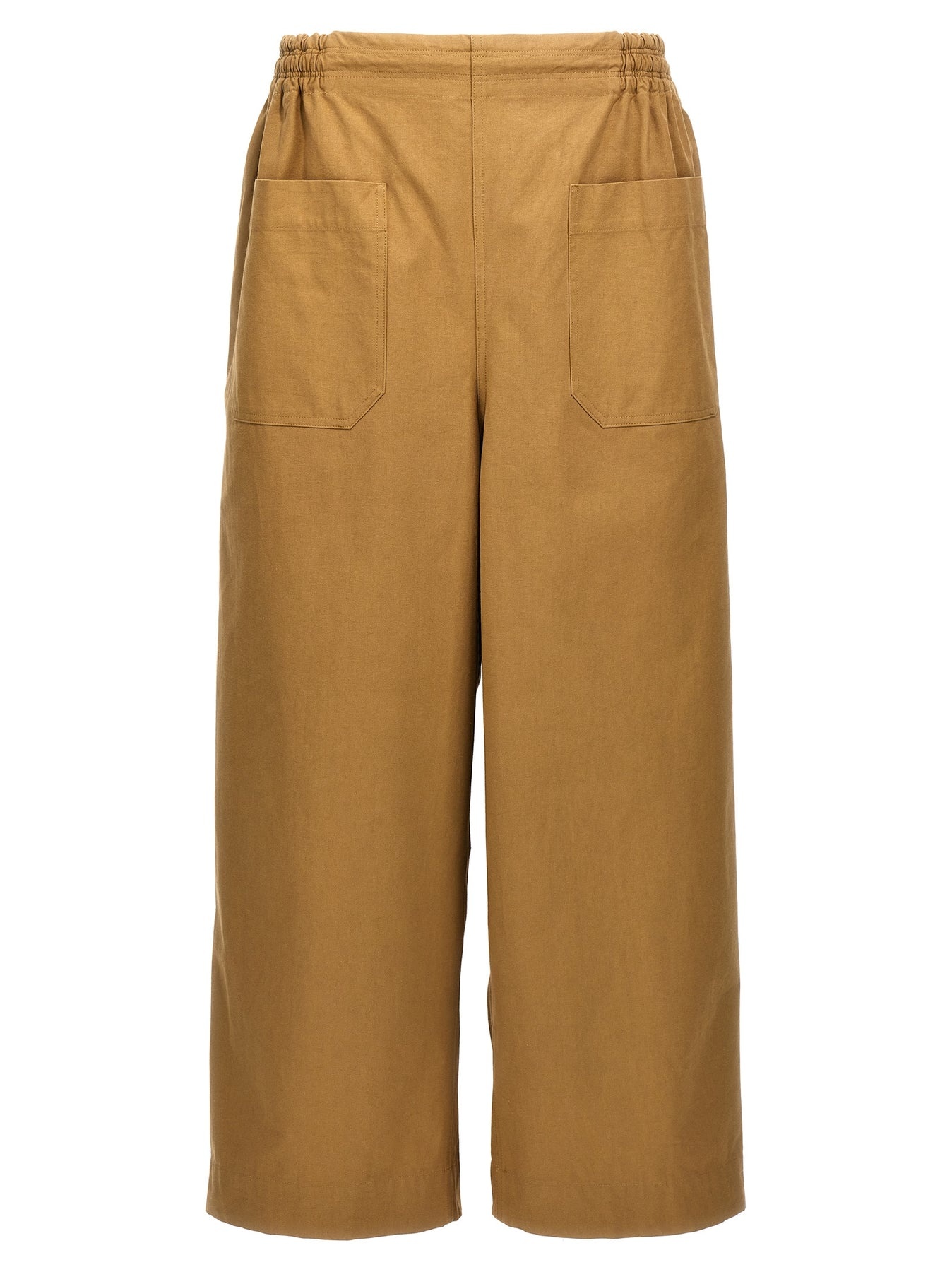 Cotton Trousers Pants Beige - 1