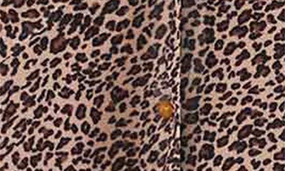 FARM Rio Baby Leopard Ruffle Long Sleeve Maxi Shirtdress in Baby Leopard Pink at Nordstrom - 3