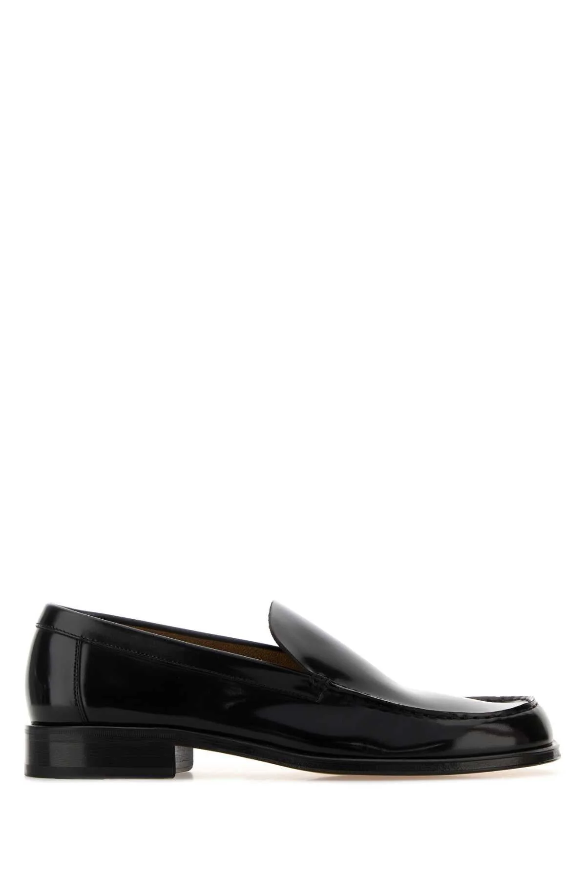 Lemaire Men Black Leather Loafers - 1