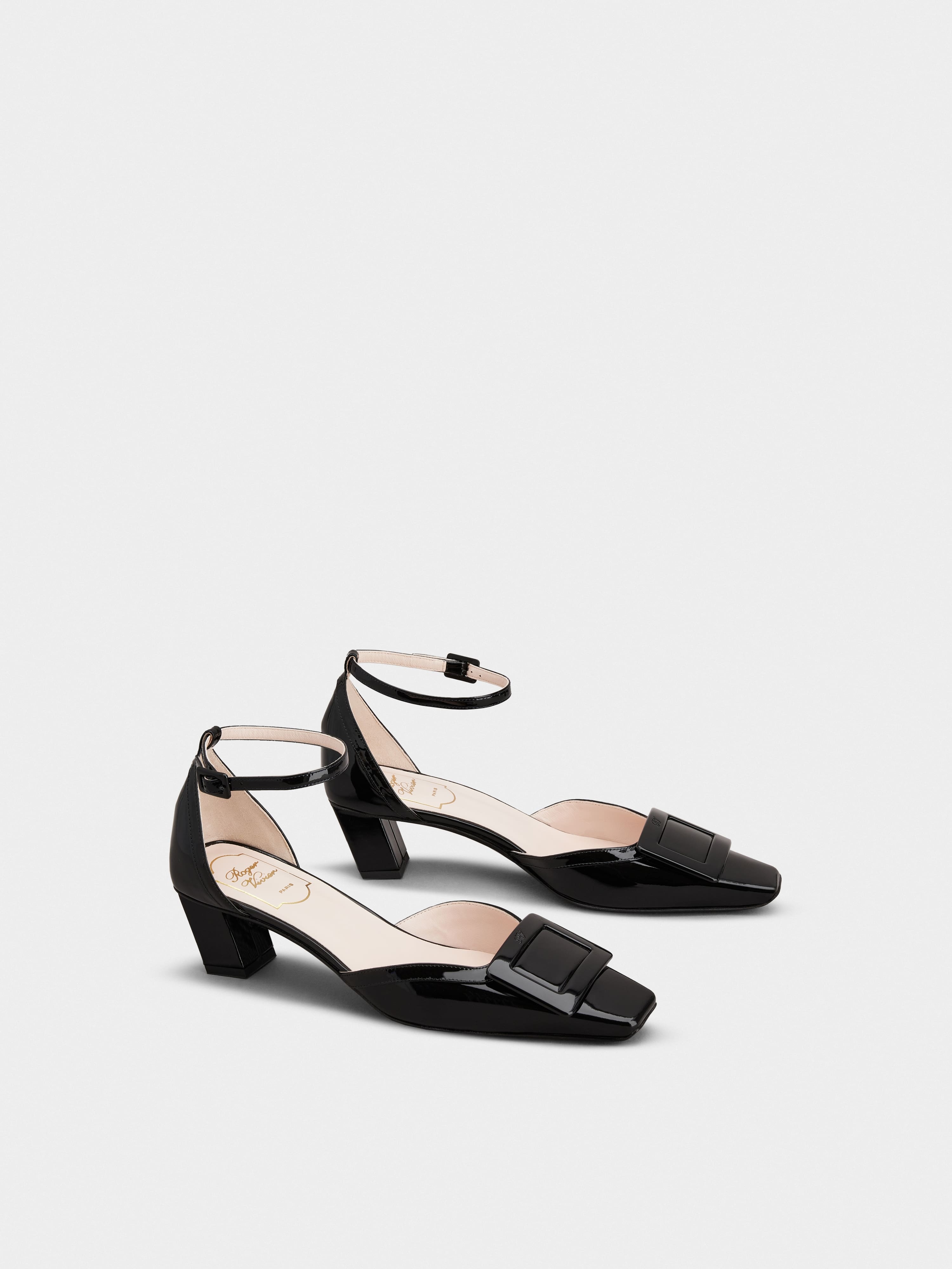 Belle Vivier Ankle Strap Lacquered Buckle Pumps in Patent Leather - 2