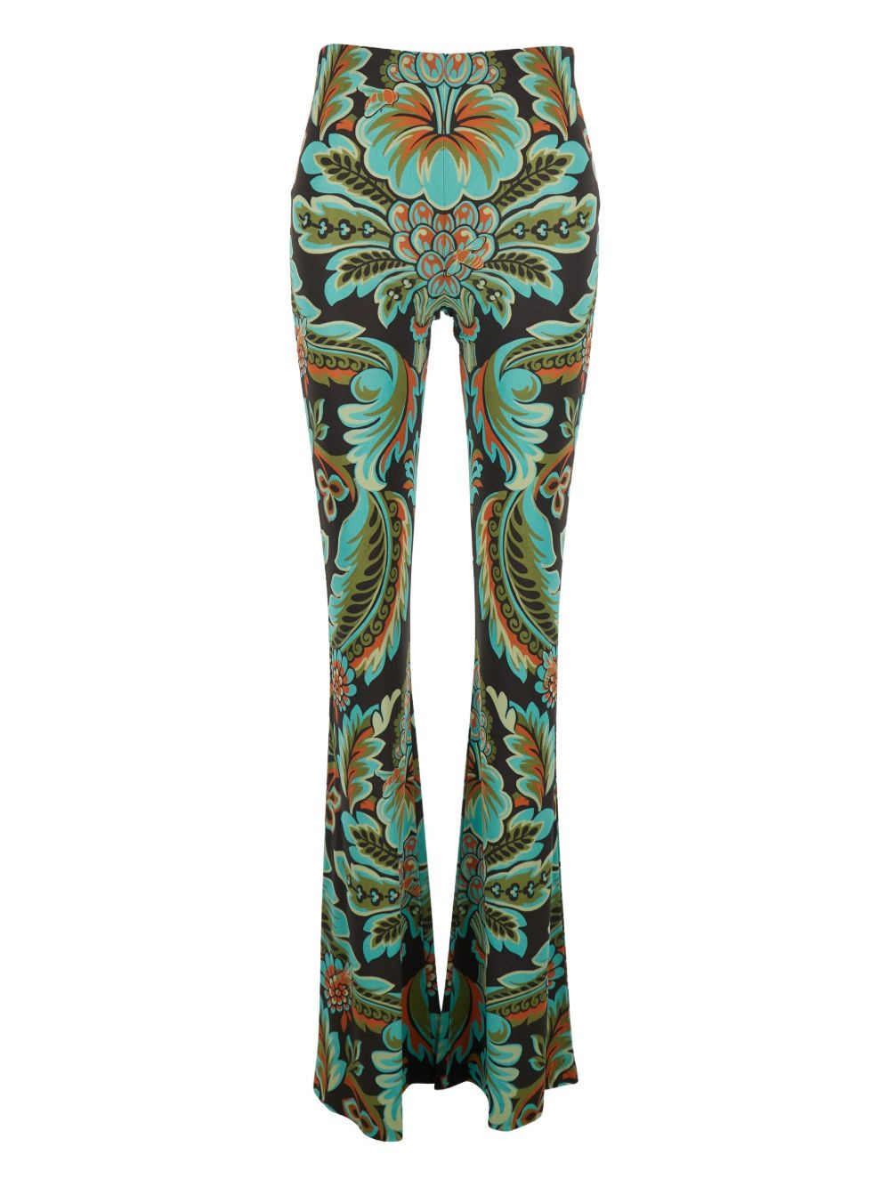 paisley-print flared trousers - 1
