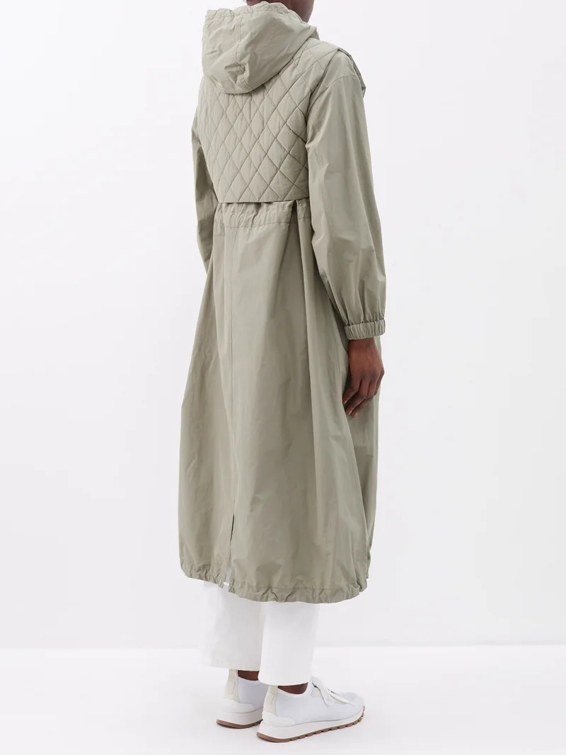 Brunello Cucinelli Quilted-yoke hooded trench coat | REVERSIBLE