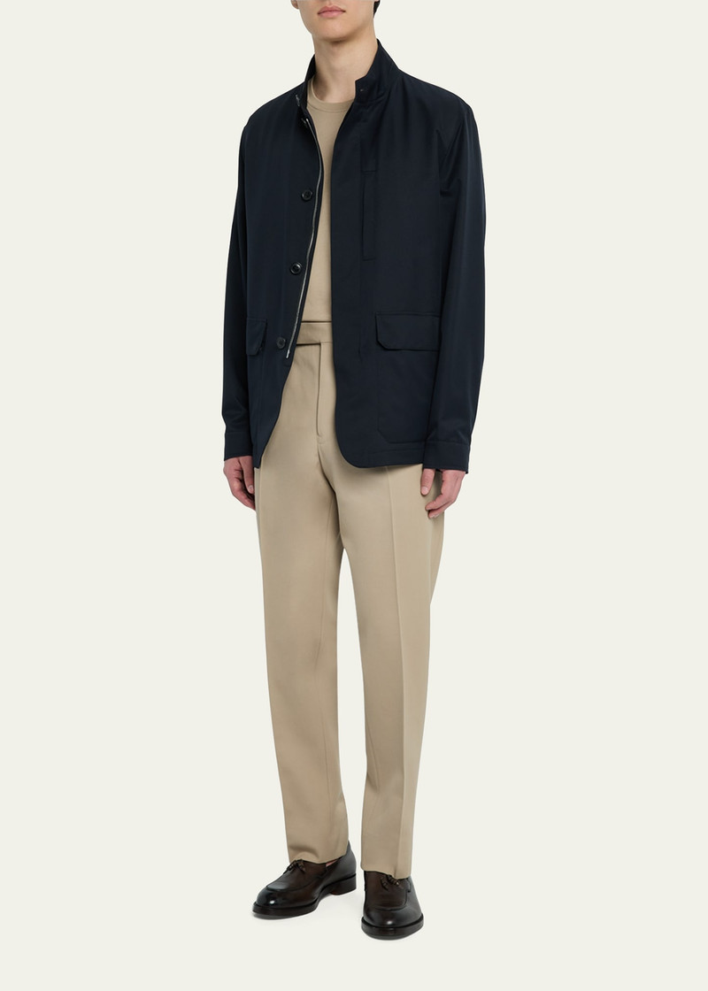ZEGNA Men's Pleated Cotton-Wool Pants outlook