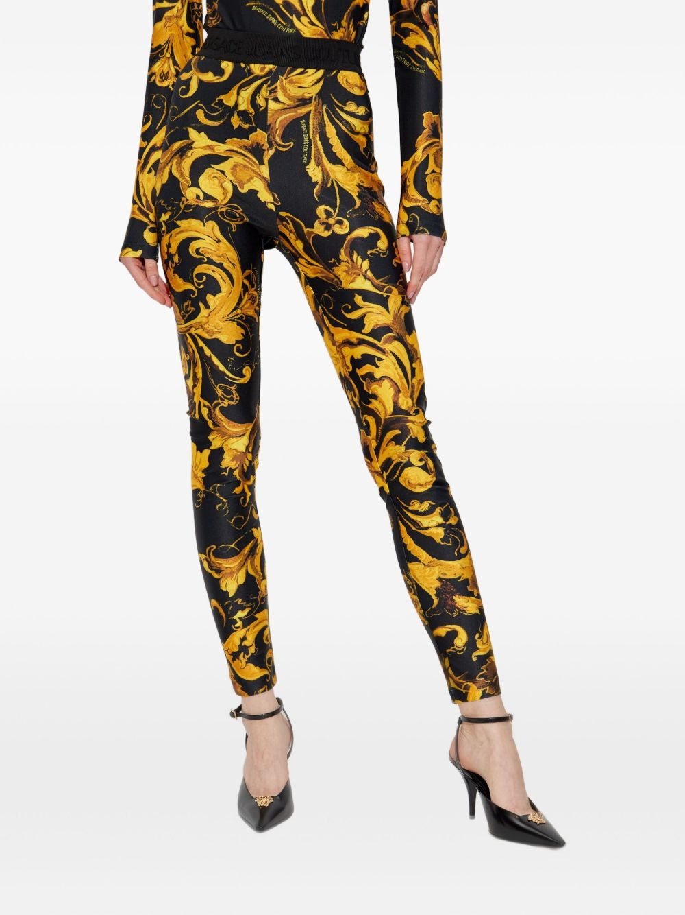Barocco-print leggings - 3