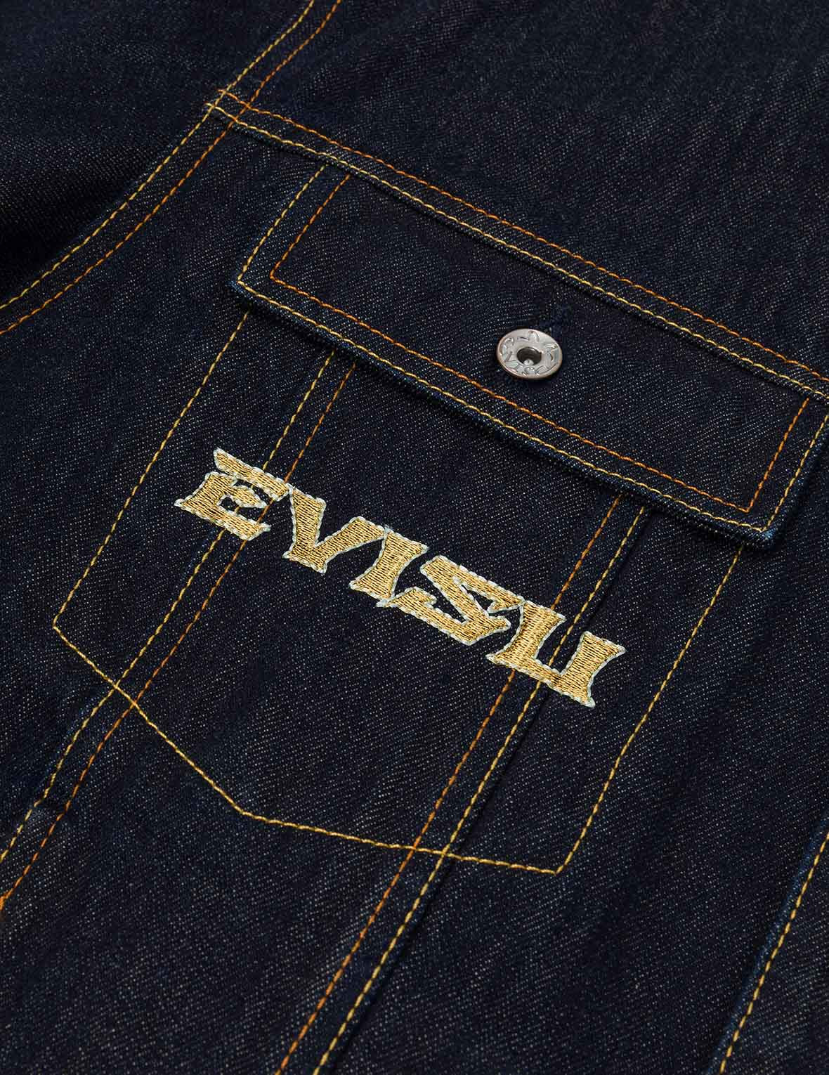 Grateful Crane Embroidery Relax Fit Denim Jacket - 6
