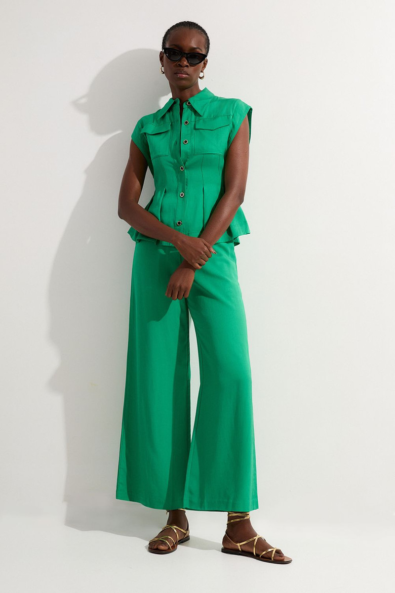 Tall Premium Viscose Linen Woven Straight Leg Trouser 6