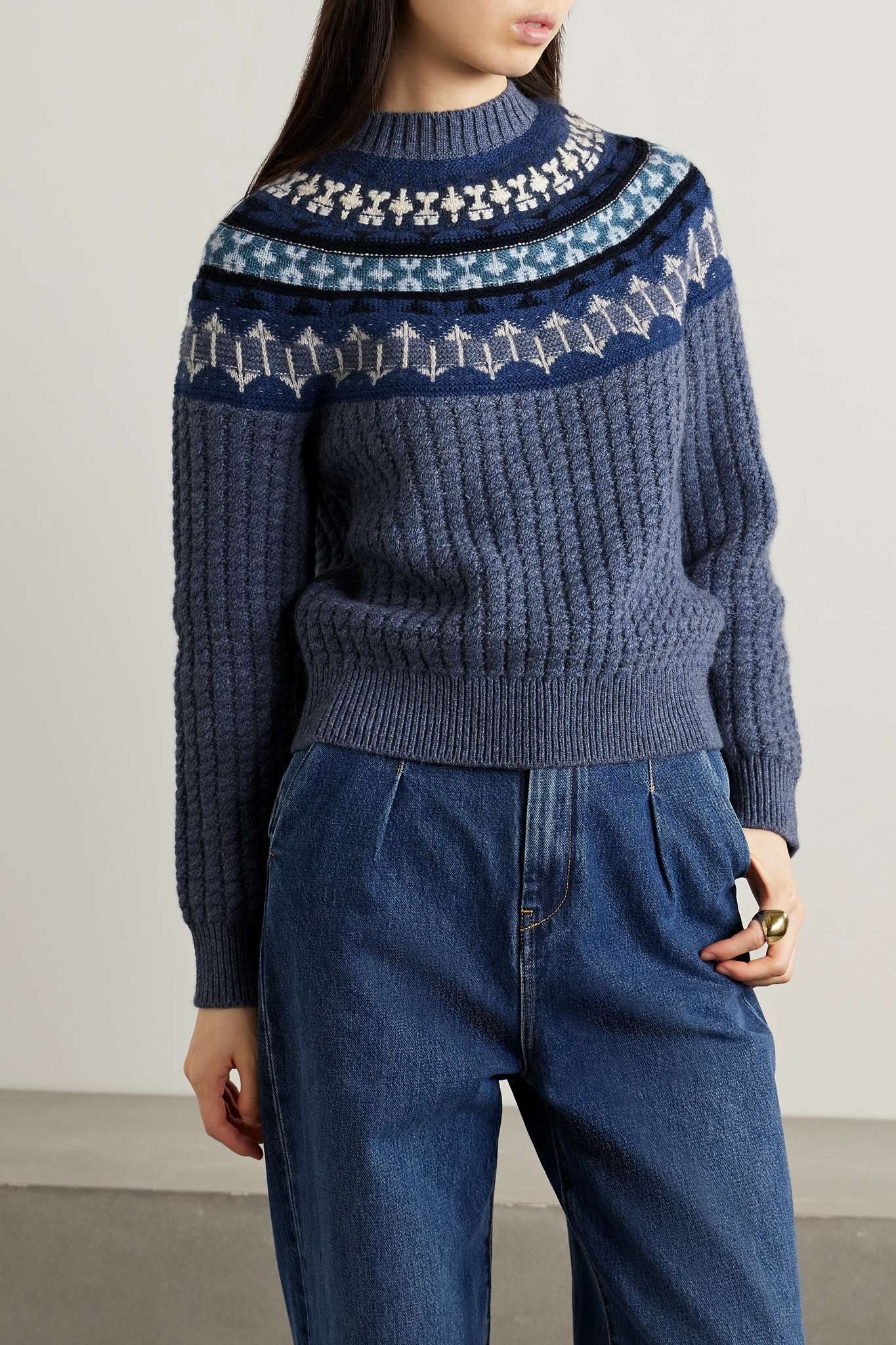 Noel Fair Isle cable-knit cashmere sweater - 3