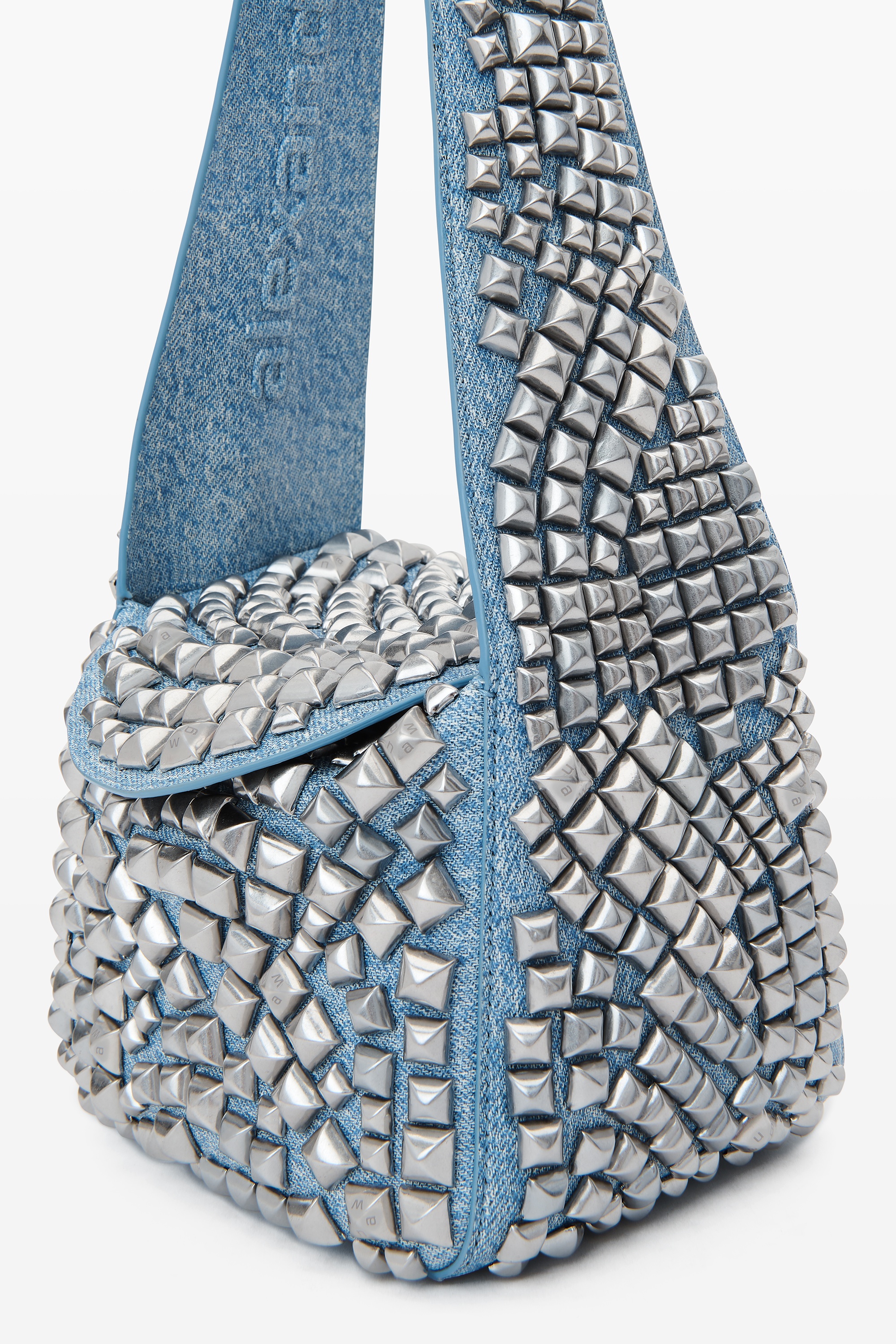 spike small hobo bag in studded leather - 2