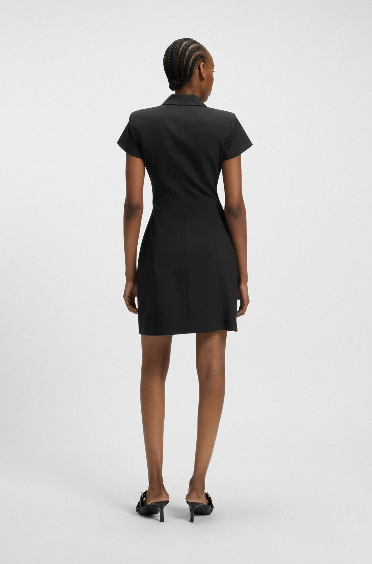 BLAZER-STYLE DRESS WITH CONTRAST LAPELS - 4