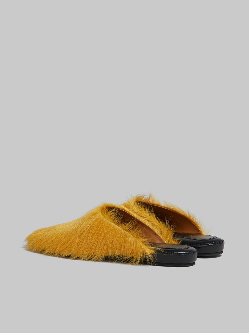 YELLOW LONG-HAIR CALFSKIN FUSSBETT SABOT - 3