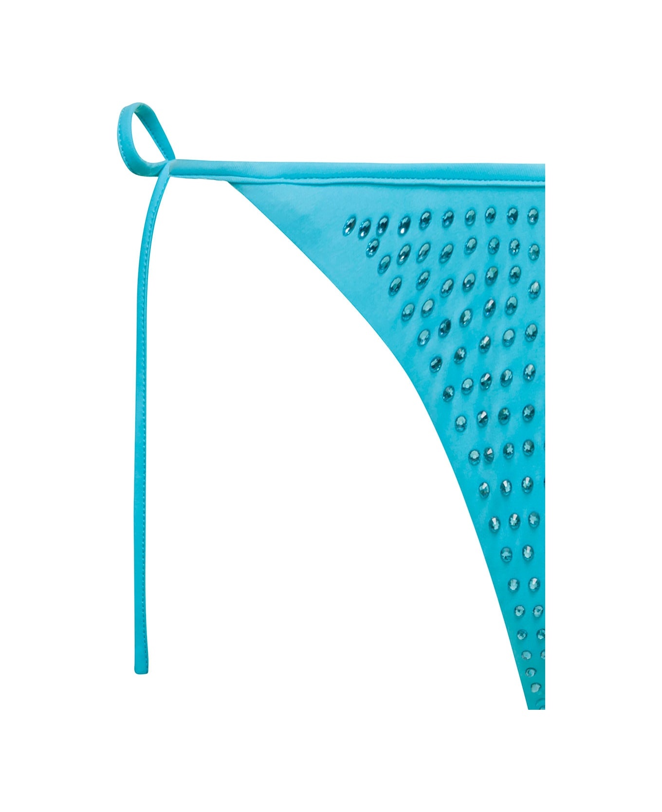 Bikini Bottom With All-over Crystal Embellishment In Light-blue Polyamide Woman - 3