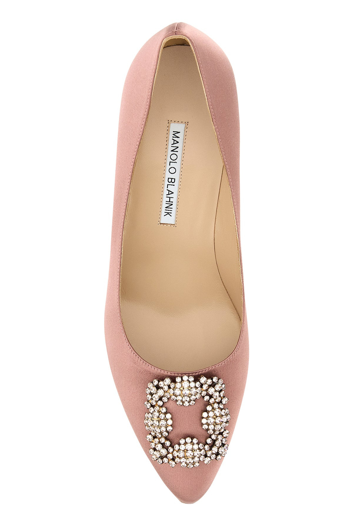 Antiqued pink satin Hangisi pumps - 4