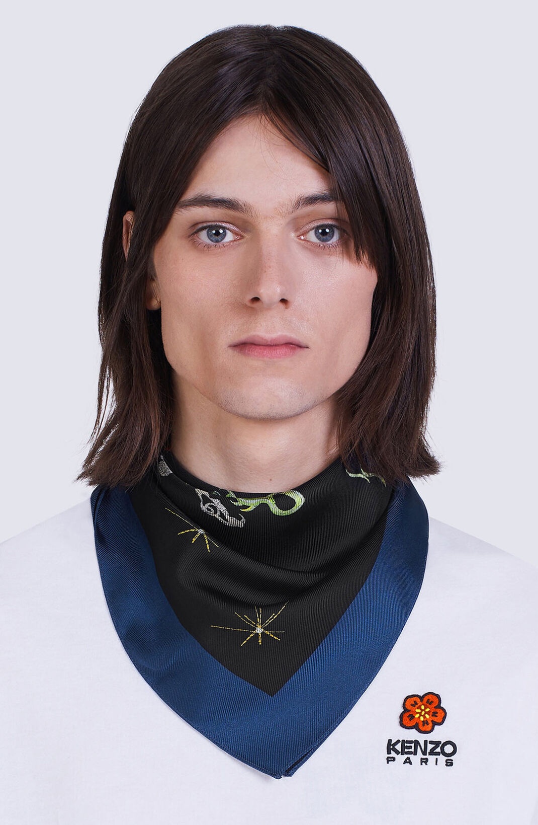 'France-Japan' silk square scarf - 4