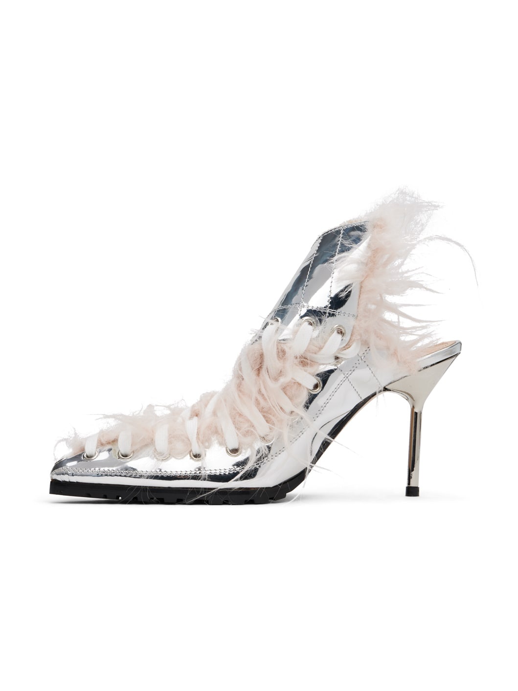 Silver Heel Mules - 3