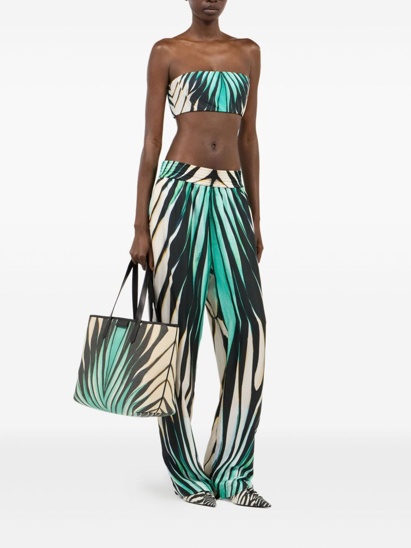 Roberto Cavalli leaf-print bandeau top outlook
