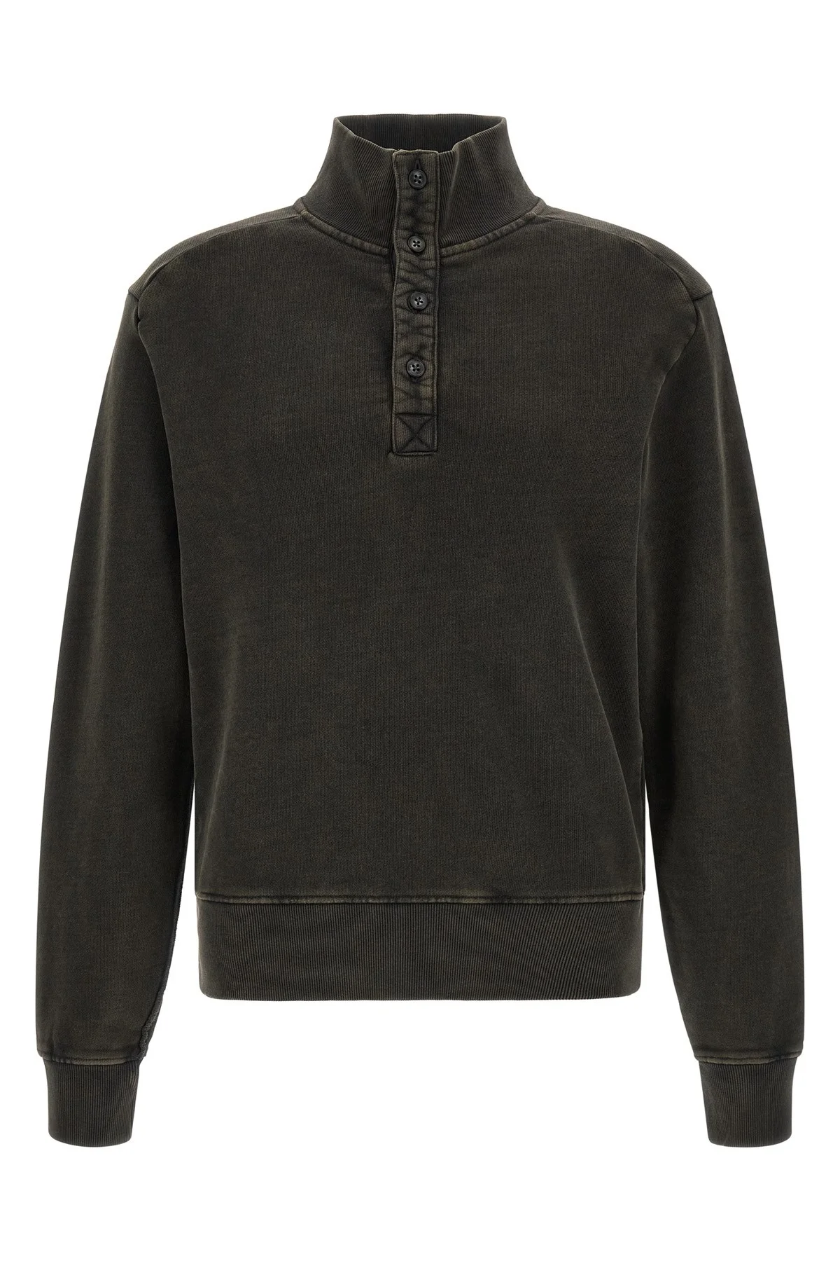 Buttoned Turtleneck Sweatshirt - 1