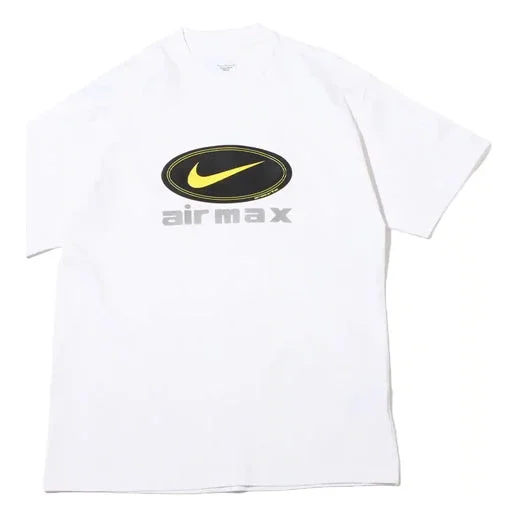 Men's Nike Logo Alphabet Printing Breathable Round Neck Short Sleeve White T-Shirt DV9400-100 - 1