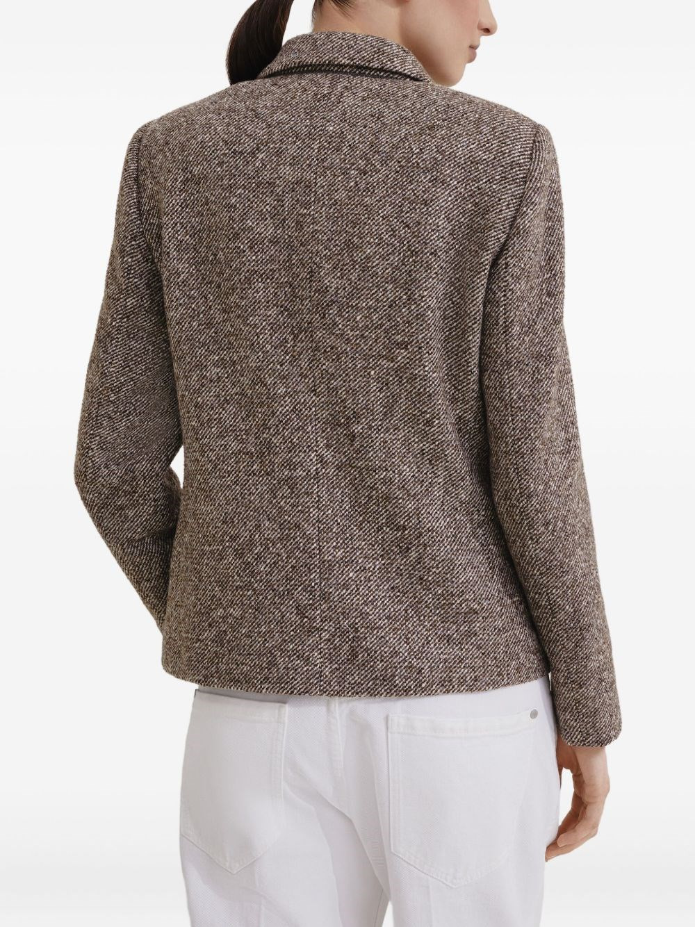 Melange wool jacket with shiny details - 4