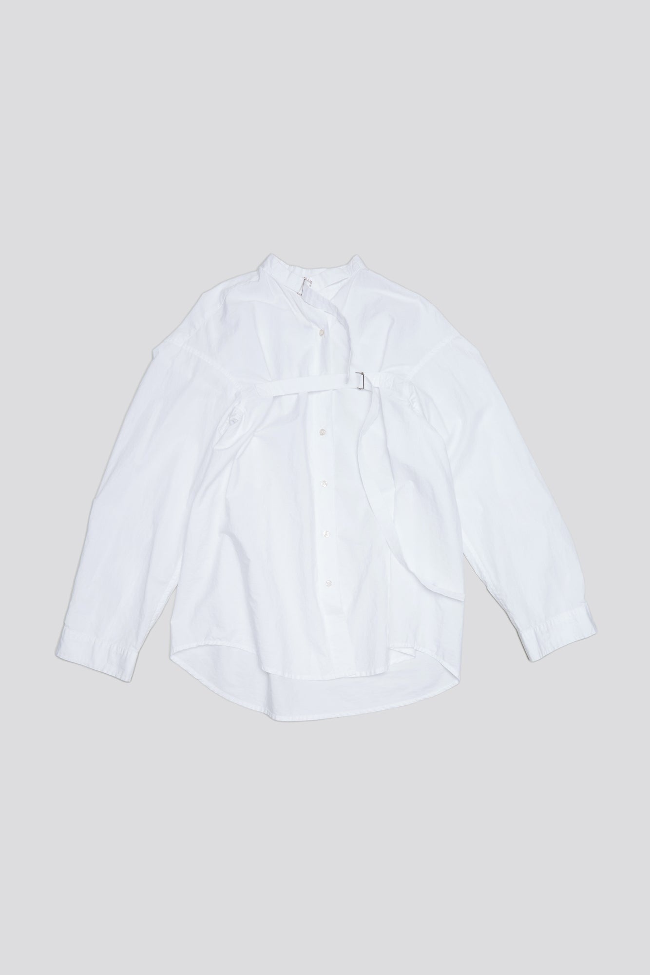 BELTED BUTTON-UP - WHITE - 1