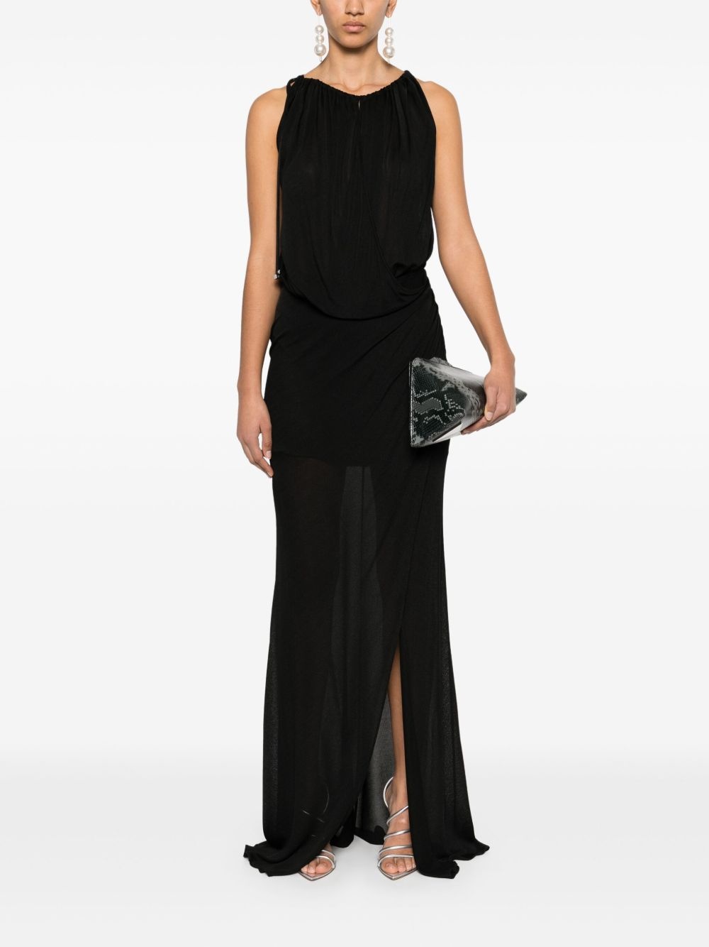 draped-detail maxi dress - 2