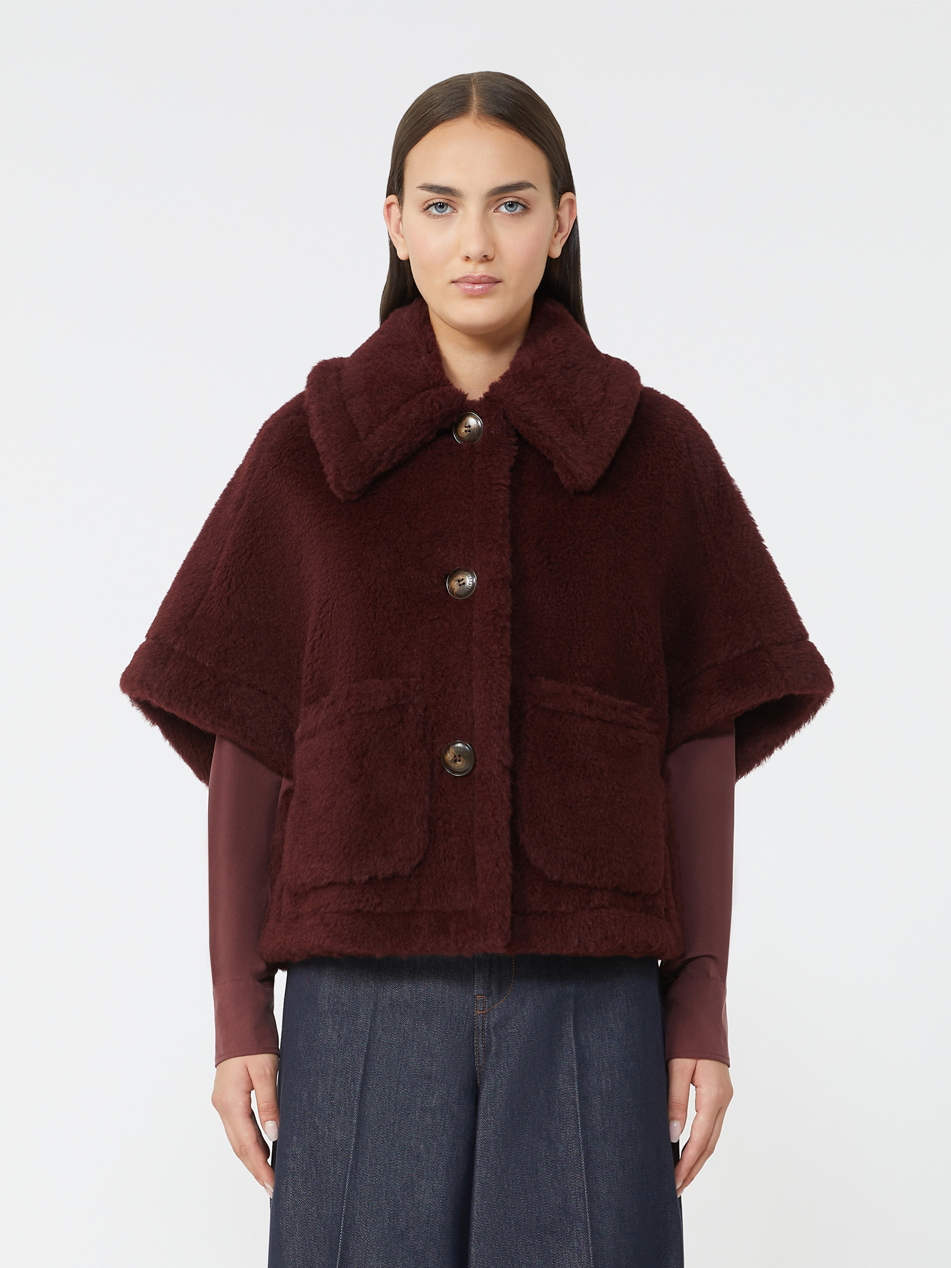 NEWTERZO1 Cape in alpaca and wool Teddy fabric - 3