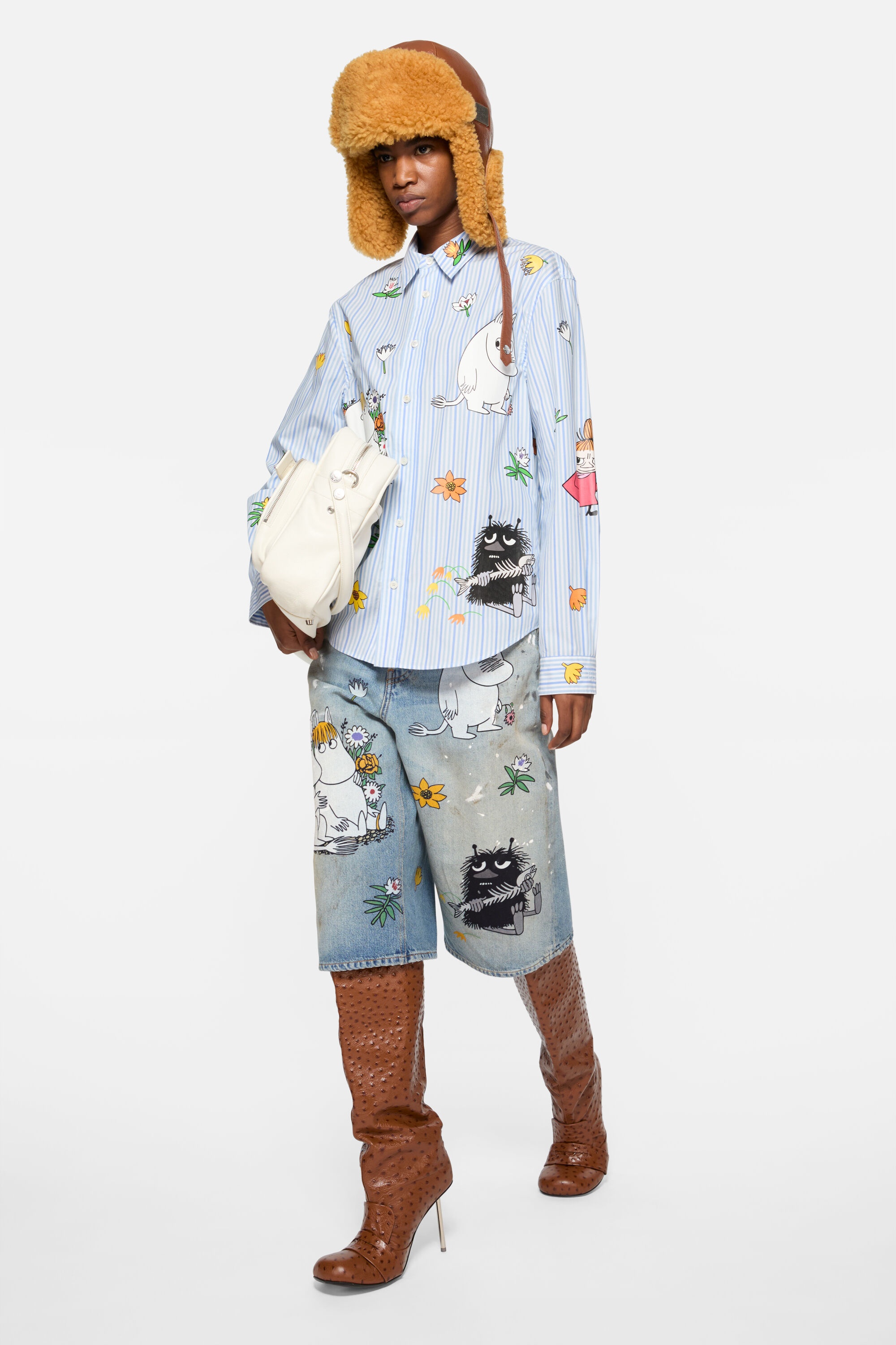 Denim shorts - Loose fit Acne Studios x Moomin - Light blue - 2