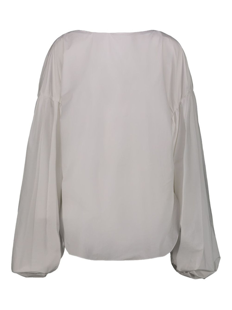 KHAITE Quico pleated-sleeves blouse outlook