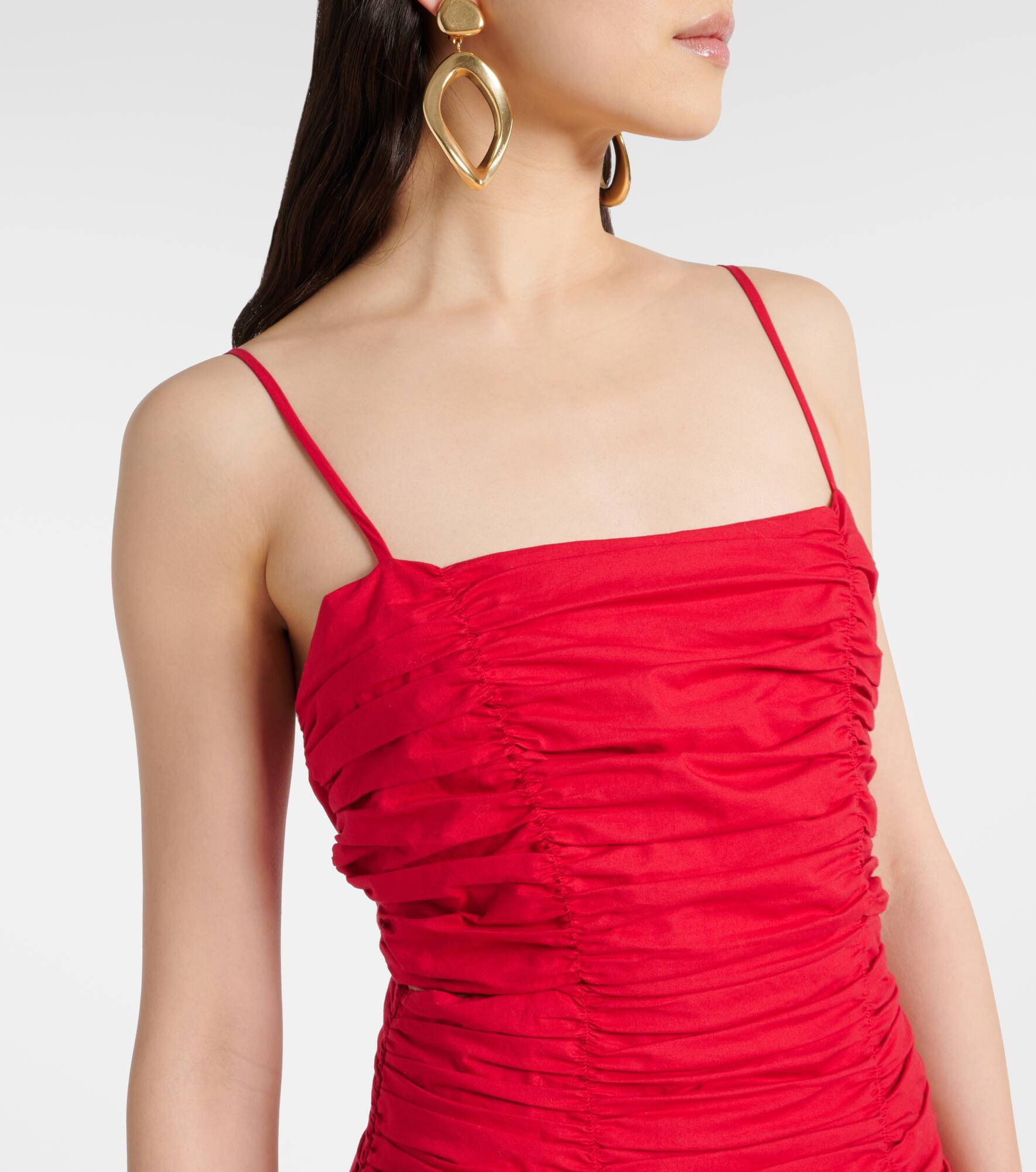 Raquel ruched cotton maxi dress - 4