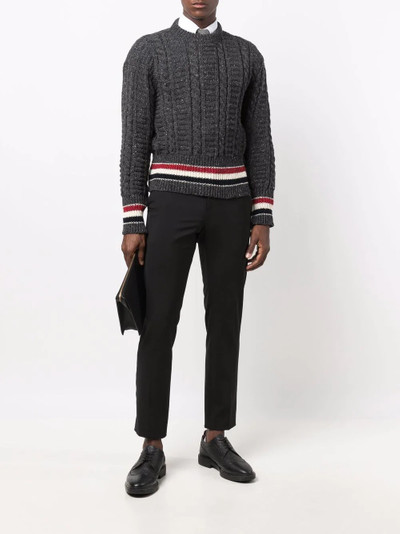 Thom Browne cable-knit long-sleeve jumper outlook