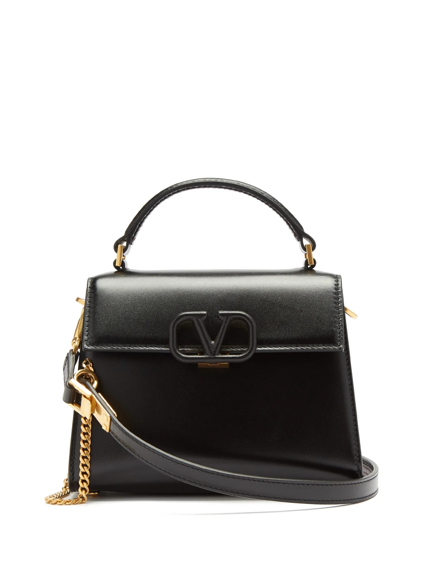 V-sling mini leather shoulder bag - 1