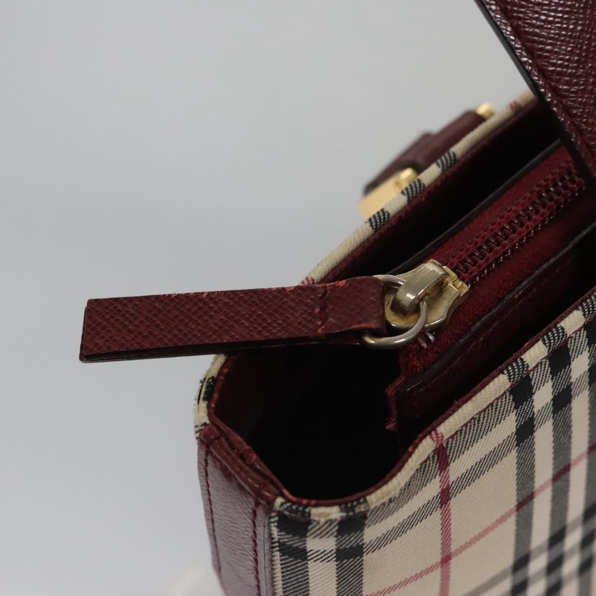 Burberry Nova Check Tote Bag Canvas Leather Beige Red Gold - 10