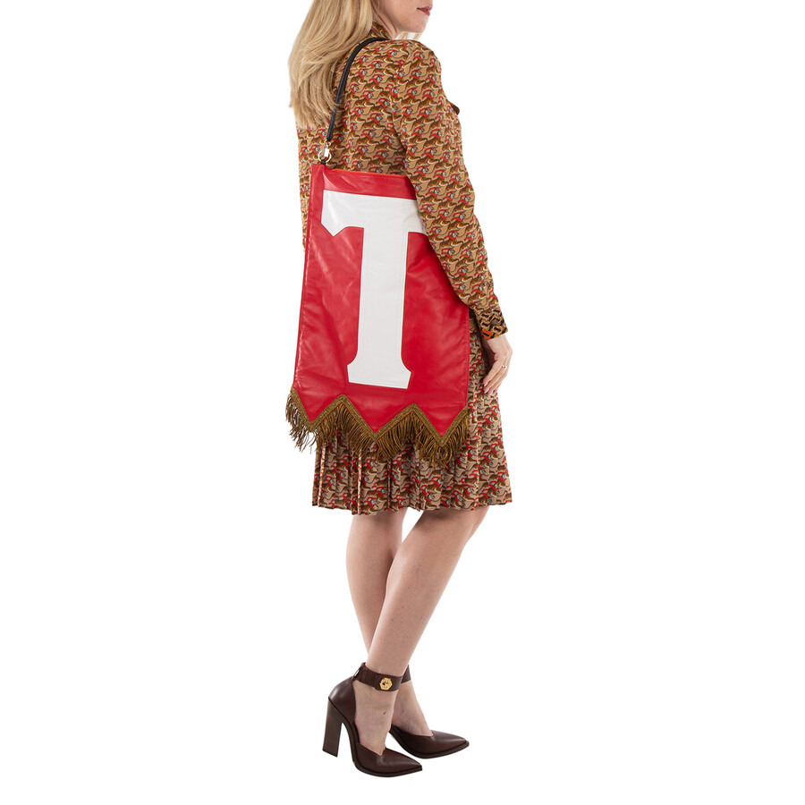Burberry Bright Red Letter Motif Flag Bag - 3