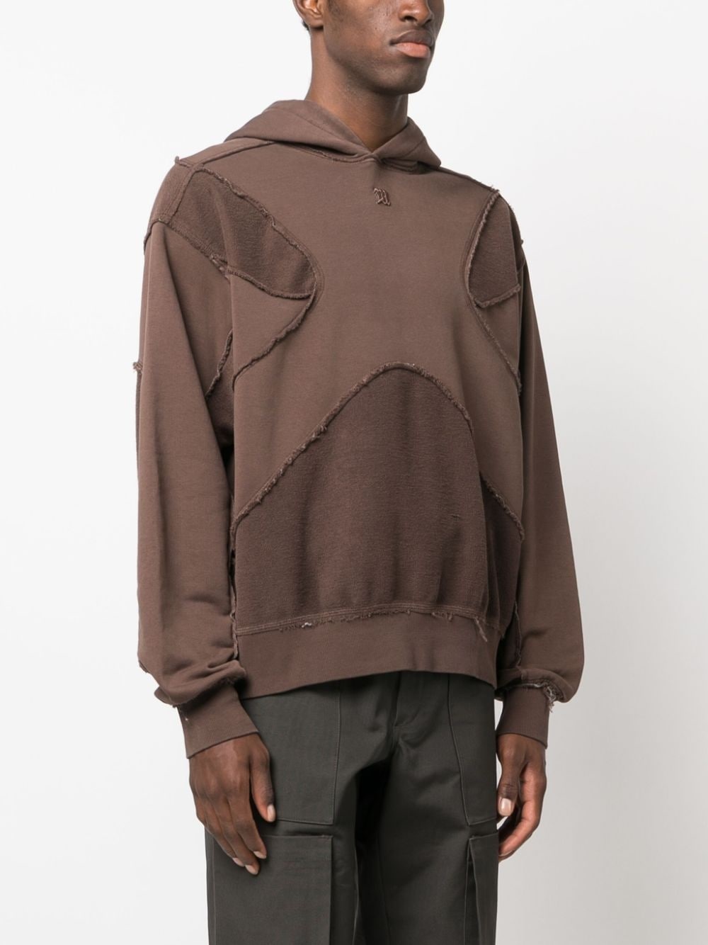 ripped-detail cotton blend hoodie - 3