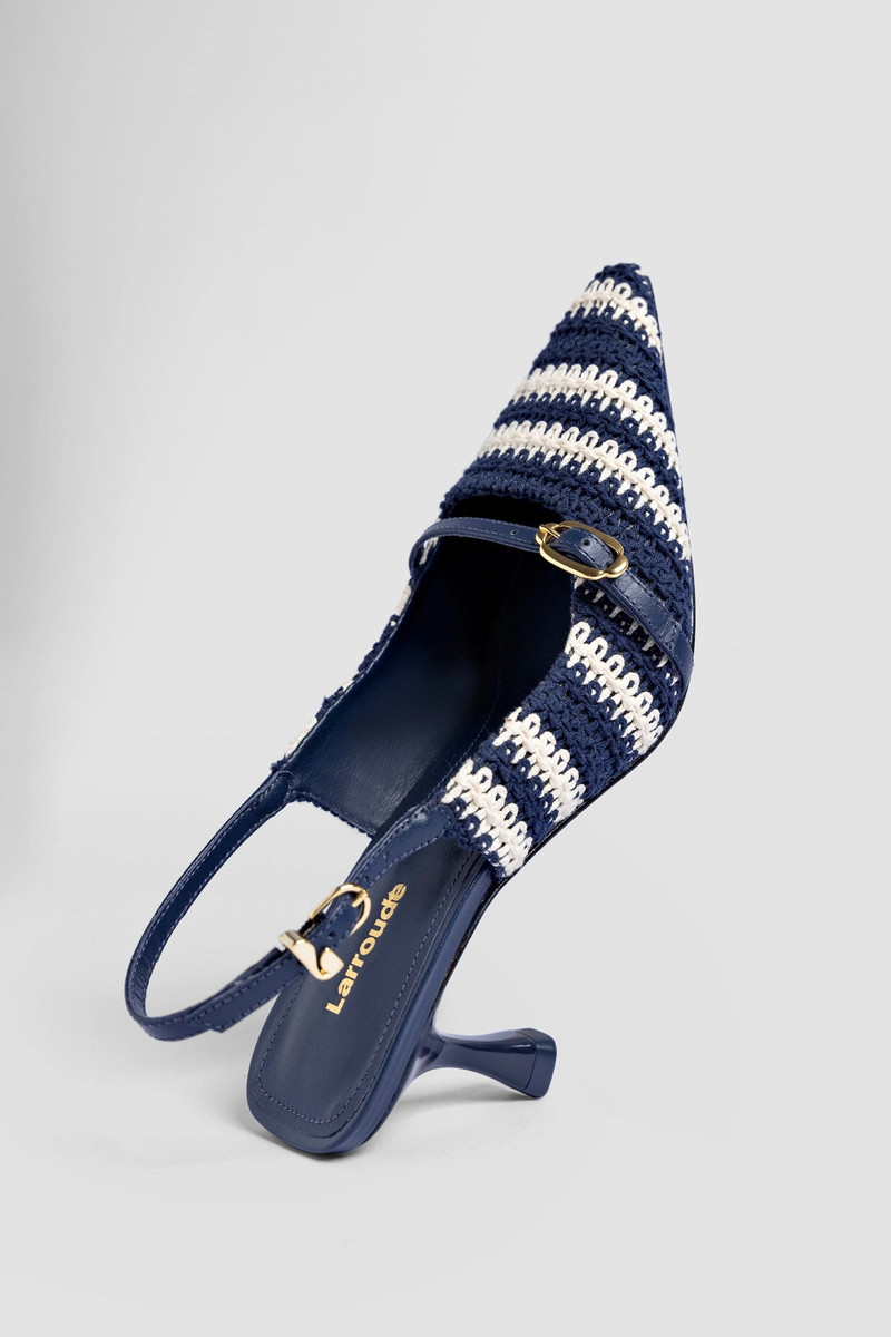 Larroudé Ines Crochet Pump Striped Navy outlook