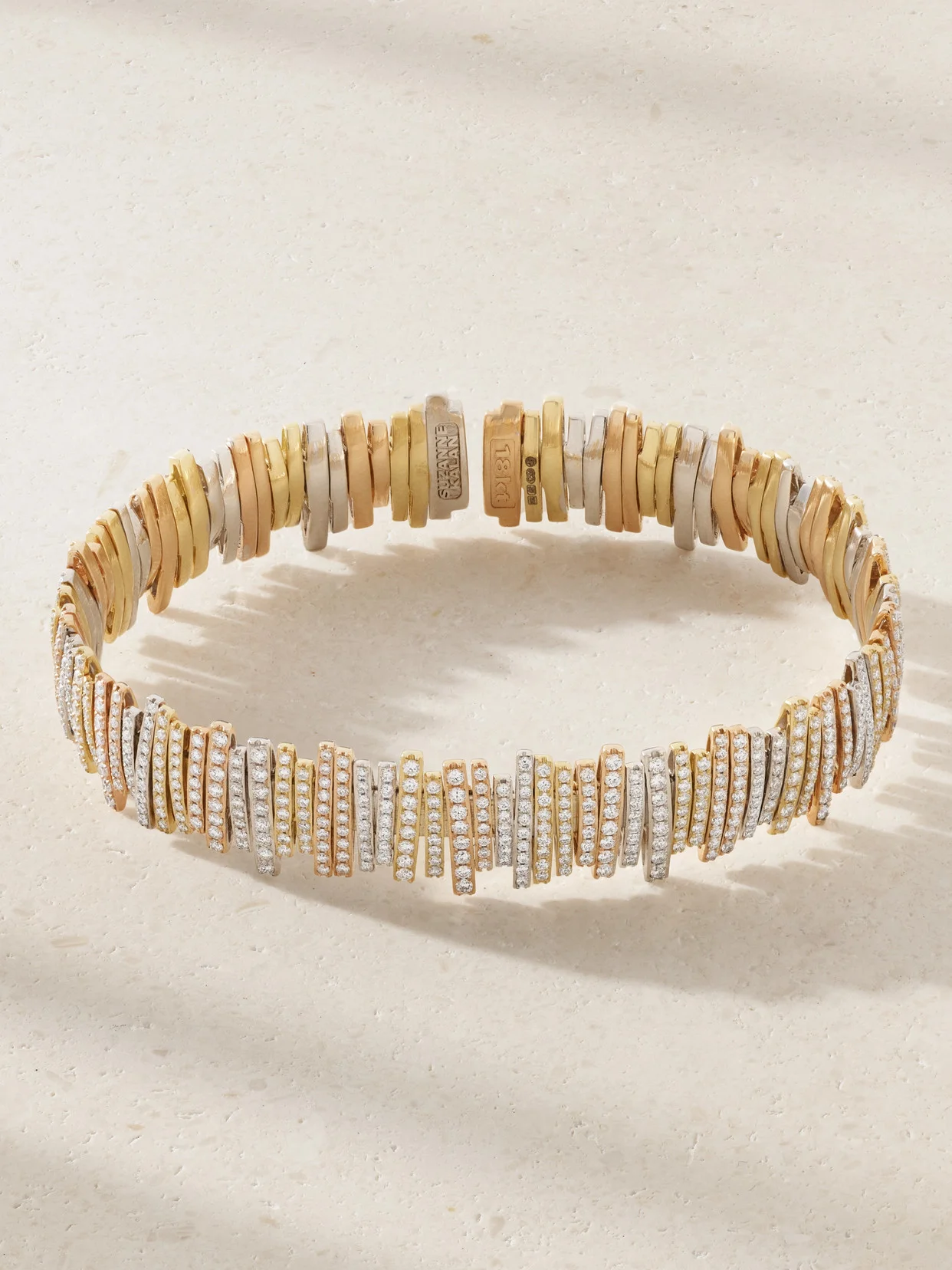 18-karat White, Rose And Yellow Gold Diamond Bangle - 1