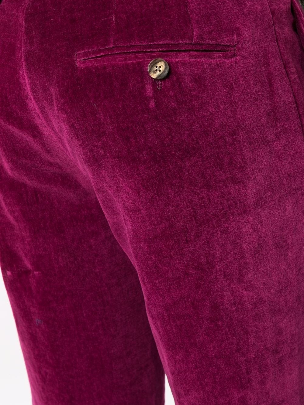 slim-fit velvet trousers - 5