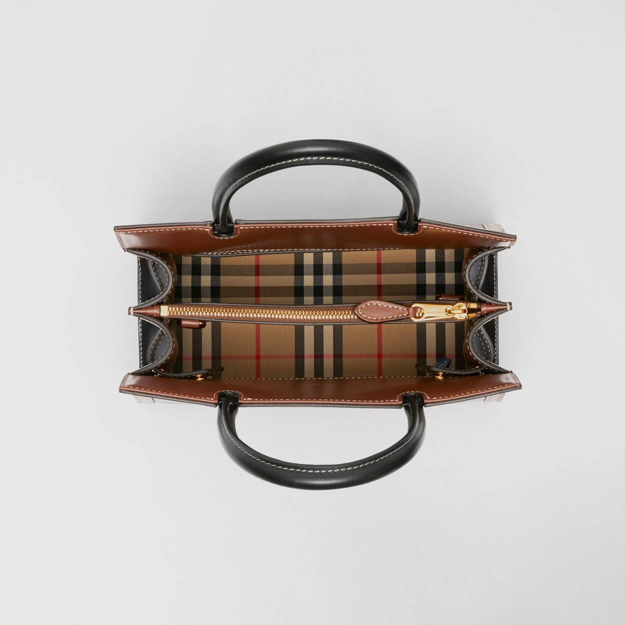 Mini Leather and Vintage Check Two-handle Title Bag - 5