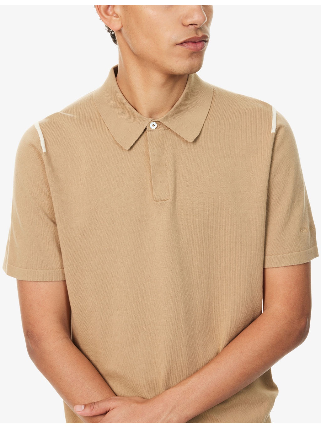 Short-Sleeve Knitted Cotton Polo Shirt - 5