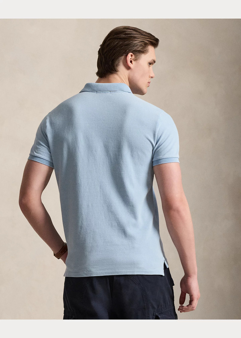 Custom Slim Fit Indigo Mesh Polo Shirt 4