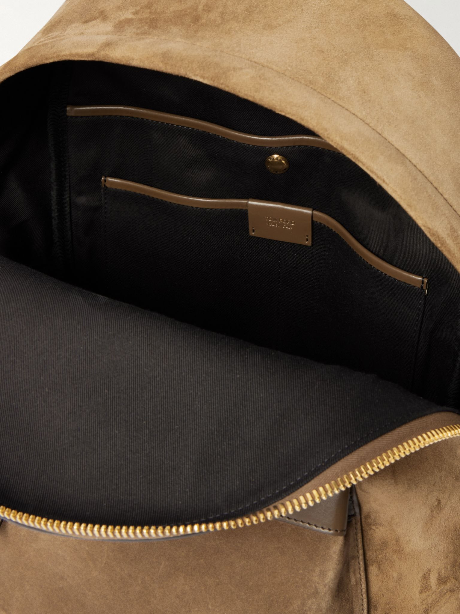 Buckley Leather-Trimmed Suede Backpack Brown - 5